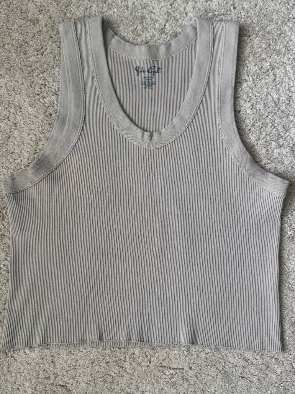 Beige ribbed john galt/brandy melville tank top